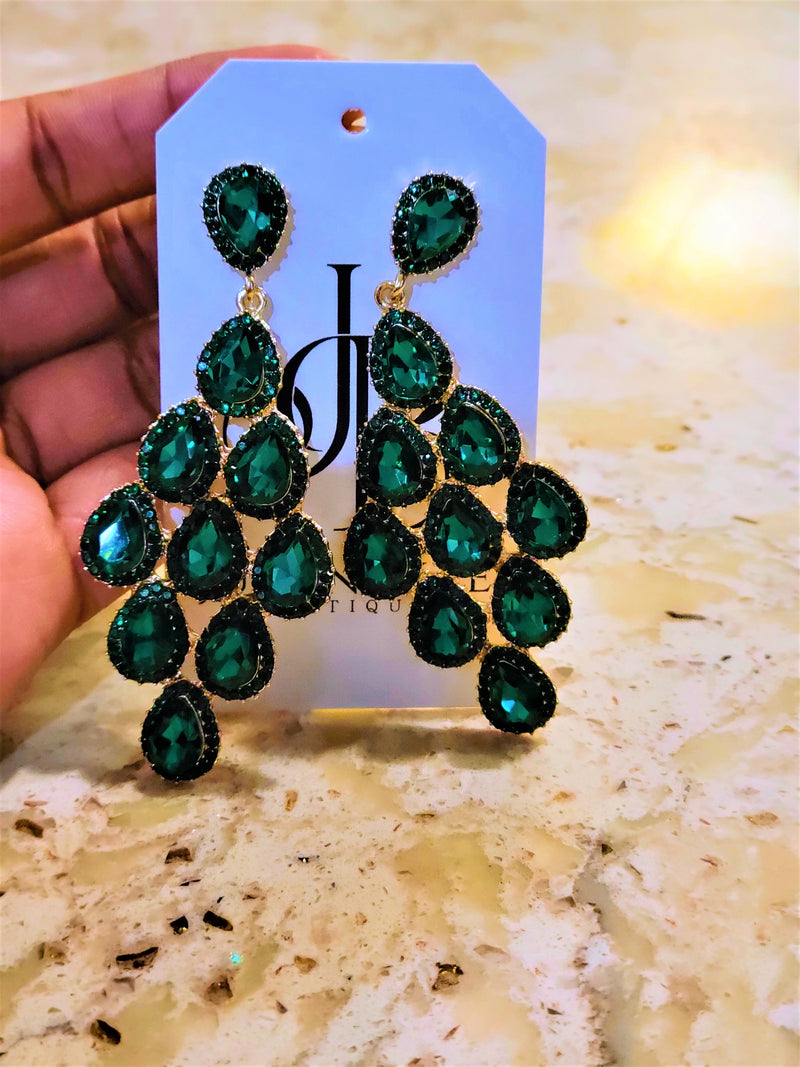 Emerald sales costume earrings